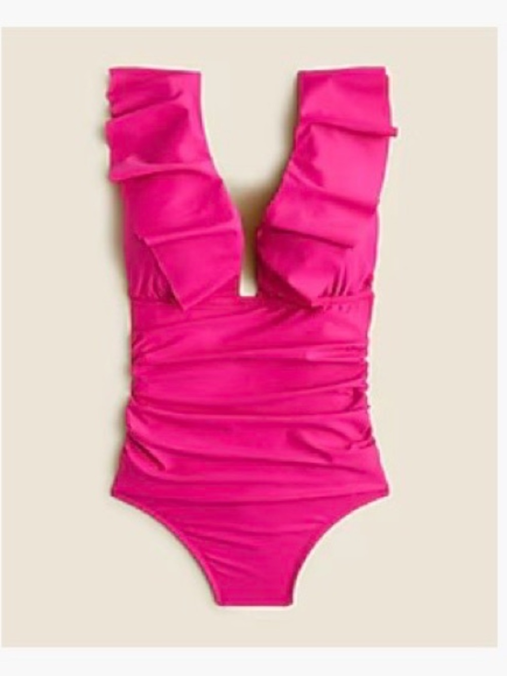 J. Crew Bright Fuchsia Ruffled One-Piece Swimsuit - Size 8